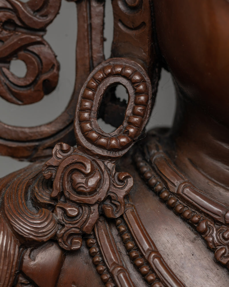 Oxidized Manjushri Figure | Handcrafted Emblem of Wisdom