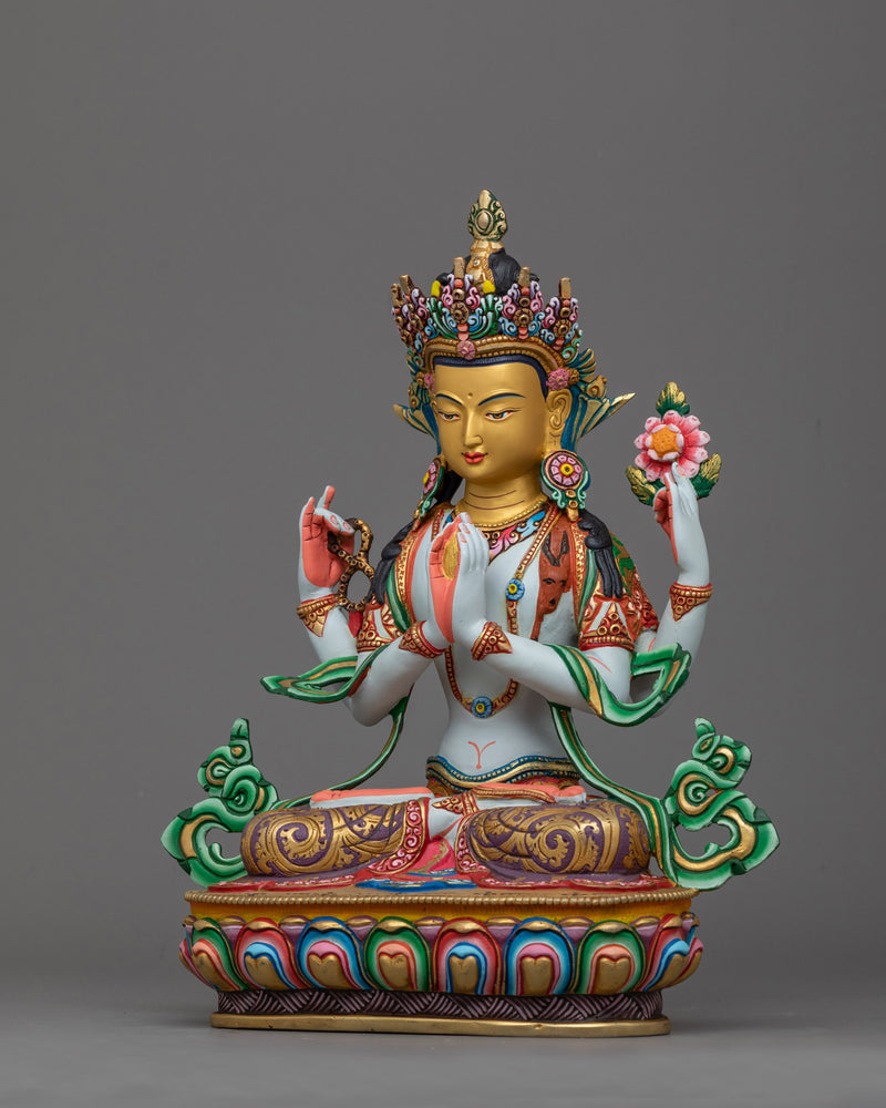 Four Arm Chenrezig Statue | Compassionate Boddhisattva Avalokitesvara