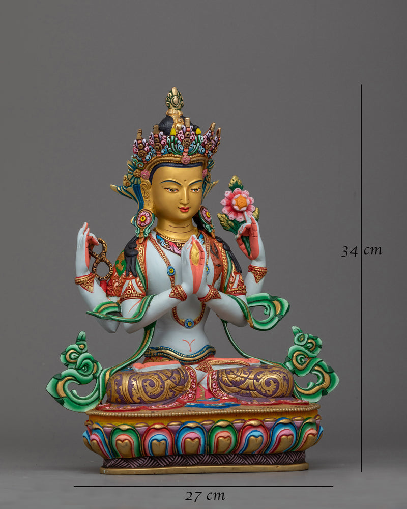 Four Arm Chenrezig Statue | Compassionate Boddhisattva Avalokitesvara