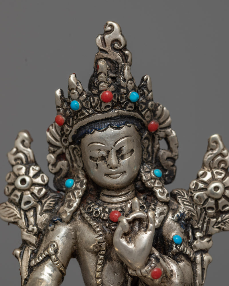 machine-made green-tara sculpture