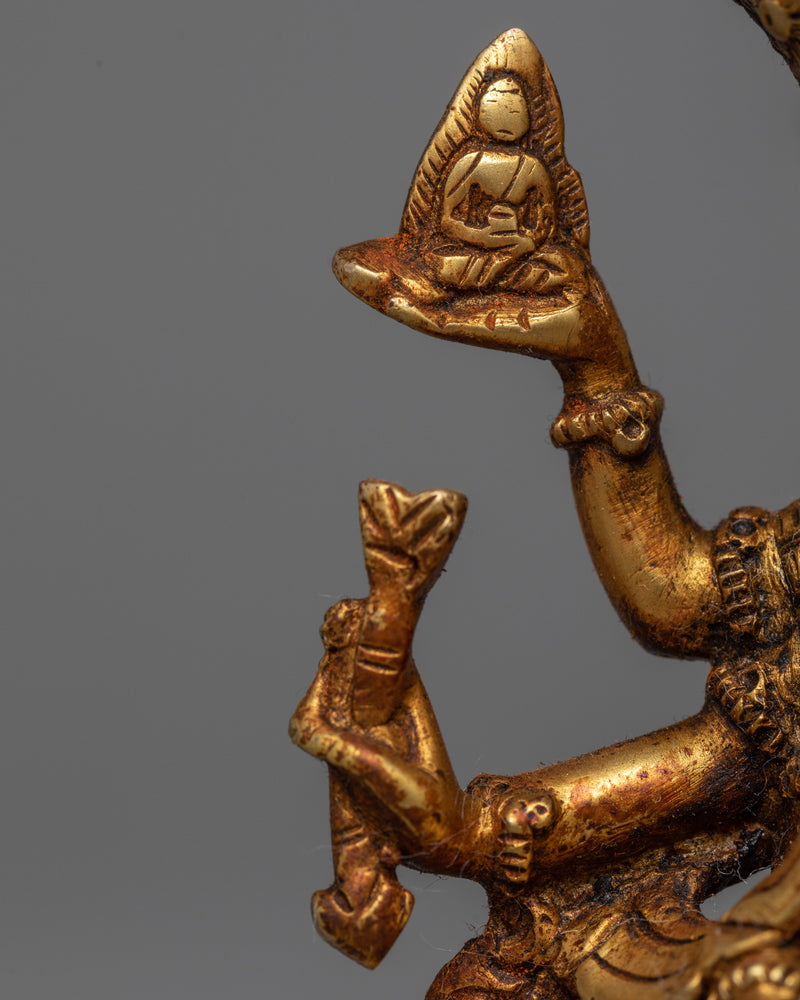 Machine-Made Namgyalma Statue | Antique Finished Gold-Copper Sculpture