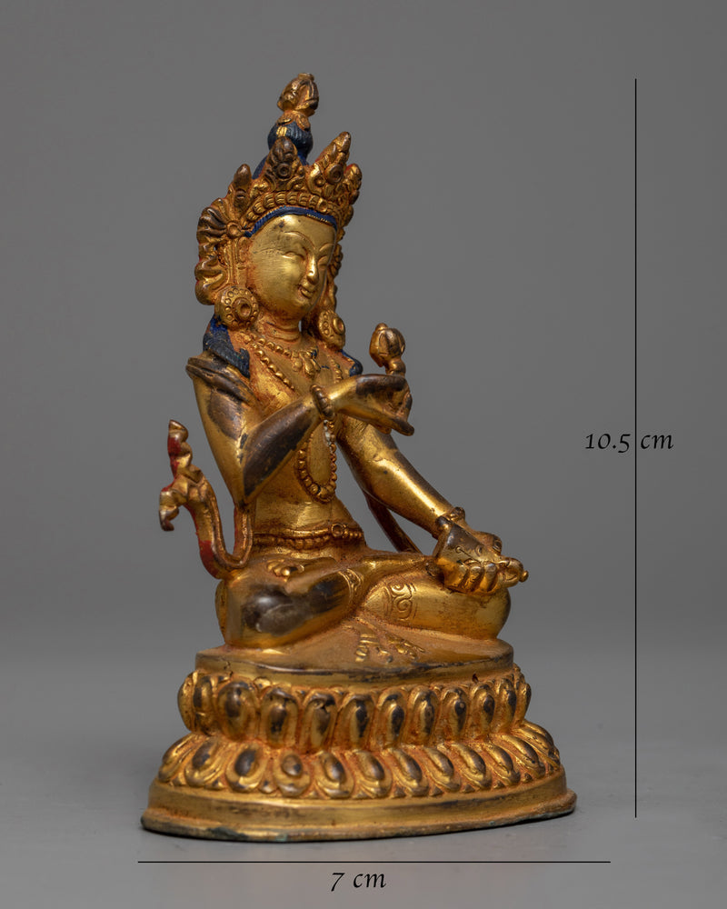 Machine Vajrasattva Statue | Antique Finished Gold Electroplated