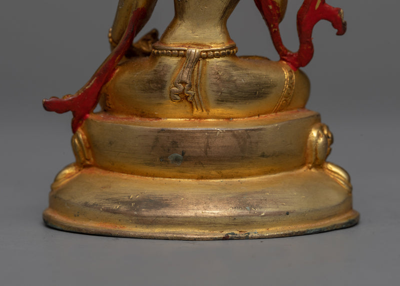 Machine Vajrasattva Statue | Antique Finished Gold Electroplated