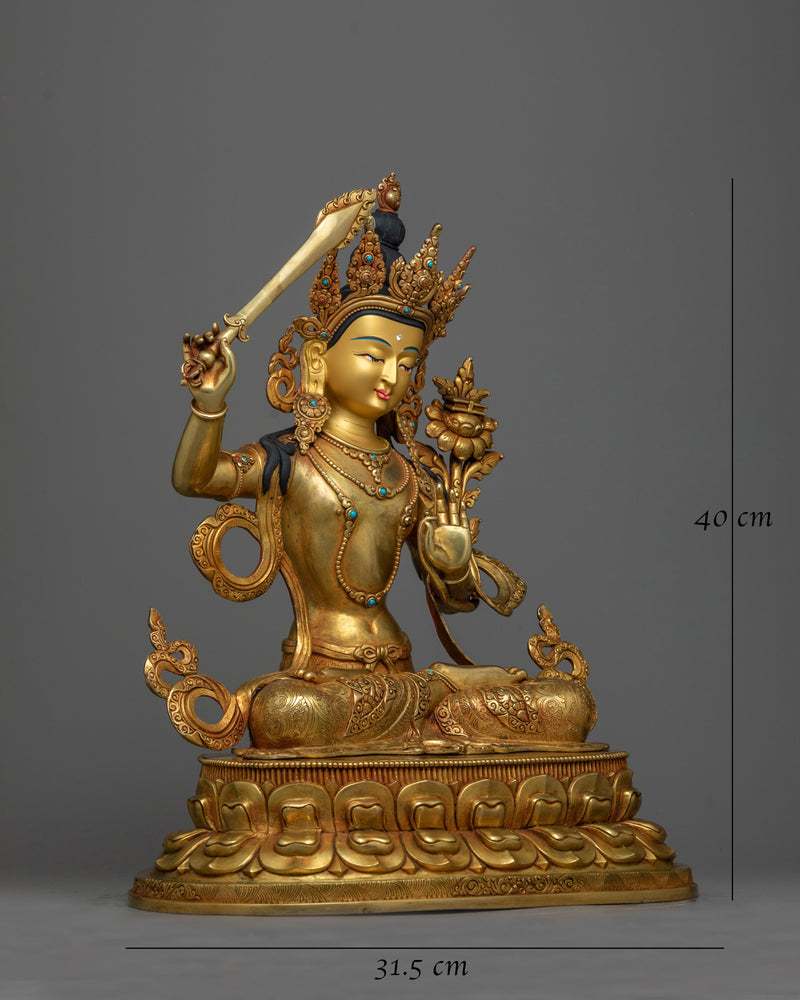 Serene Manjushri Figure | Embodying Wisdom and Enlightenment