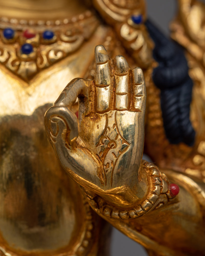 Gold Gilded Manjushri | Gorgeous Handcrafted Statue Made from 24K Gold