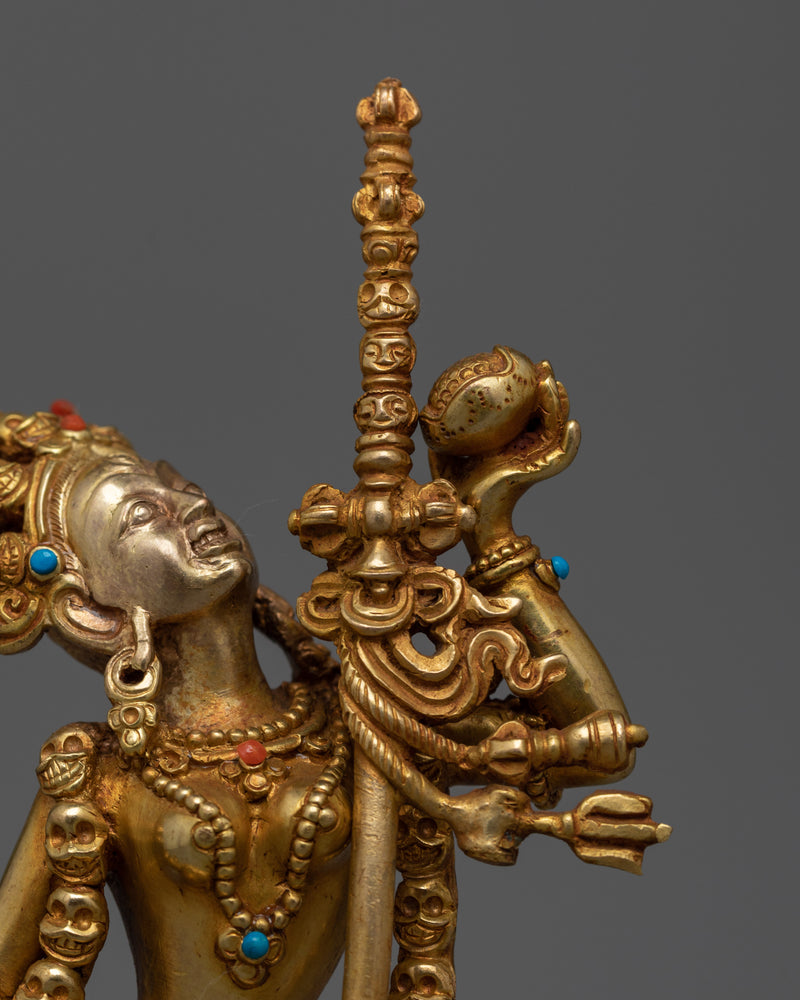 Beautifully Gold-Gilded Vajrayogini Statue | Handcrafted Artwork of Nepalese Artisans