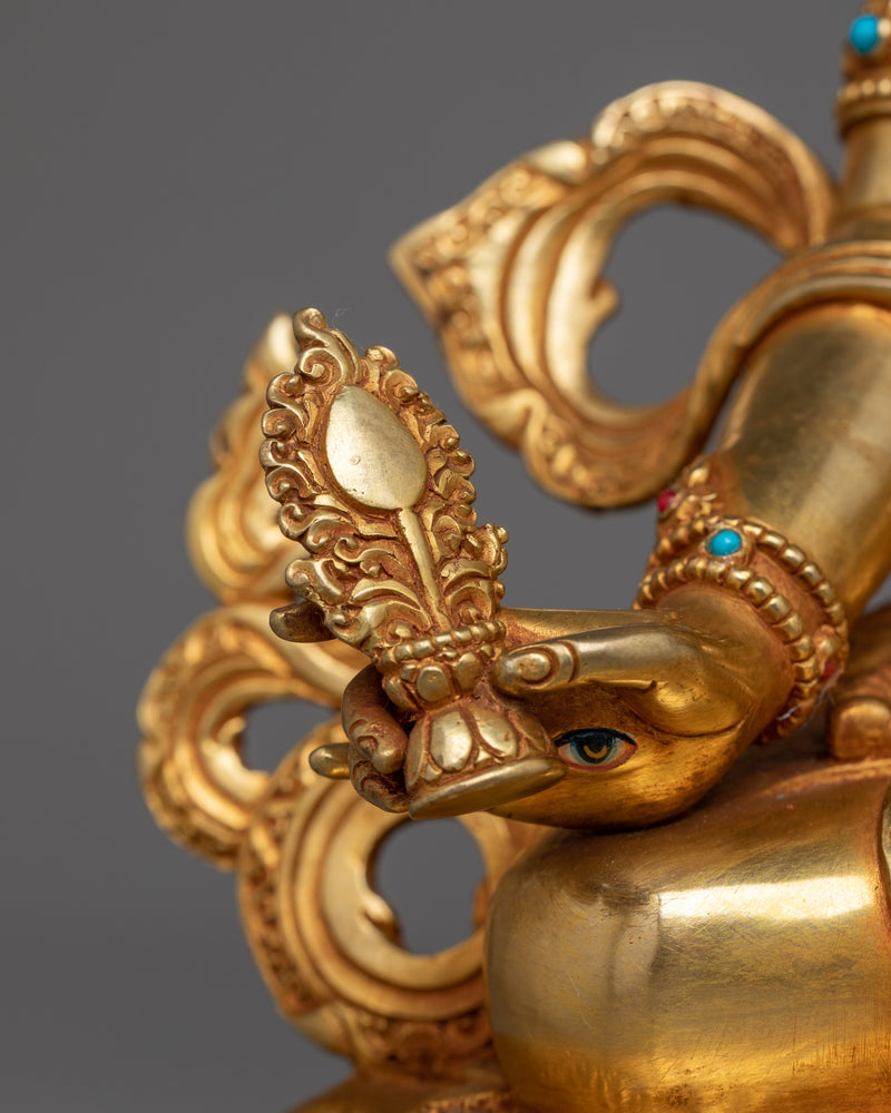 Graceful Dukar Gold Gilded Statue | Handcrafted Elegance