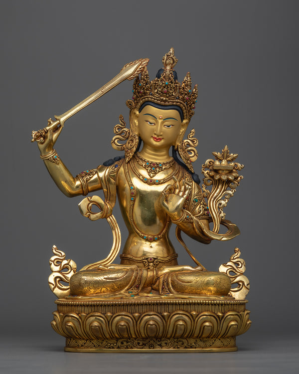 gold-gilded-manjushri-36cm