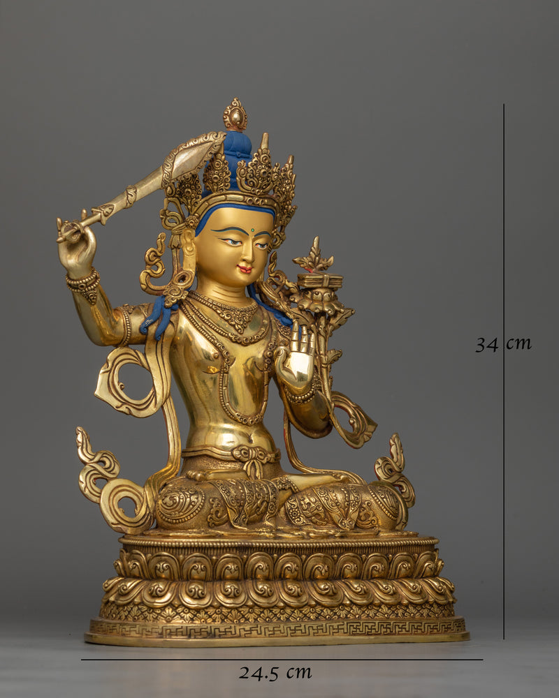 Insight Wisdom Manjushri Statue | Handcrafted Symbol of Knowledge