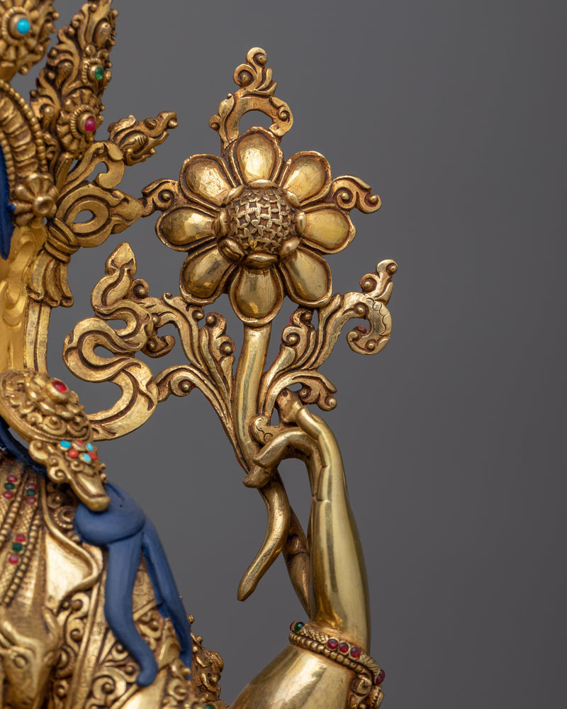 Chenrezig 24K Gold-Gilded Sculpture | A Majestic Symbol of Infinite Compassion