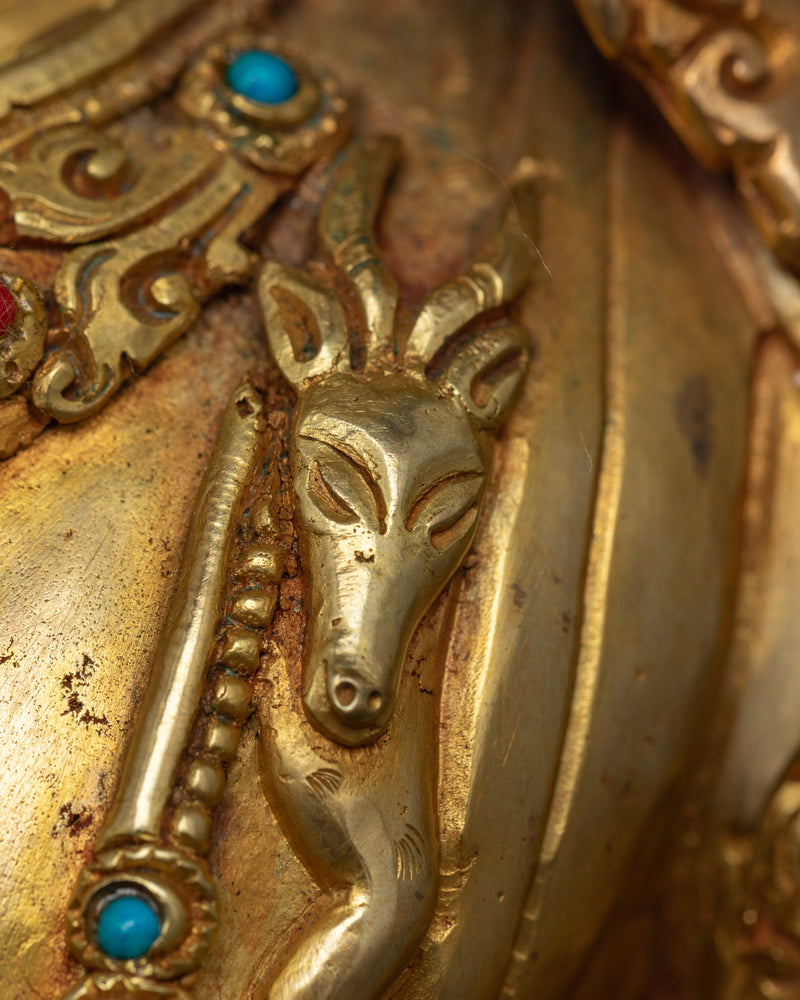 Gold-Gilded Compassionate Chenrezig Statue | A Vision of Divine Mercy