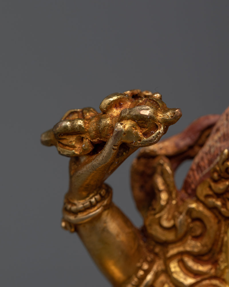 Gold Gilded Vajrapani Sculpture | Embodiment of Strength and Protection