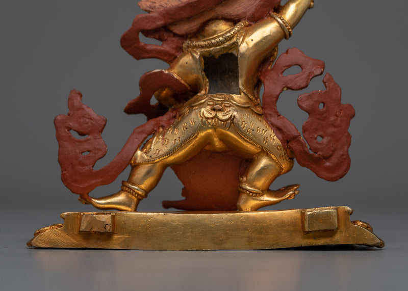 Gold Gilded Vajrapani Sculpture | Embodiment of Strength and Protection