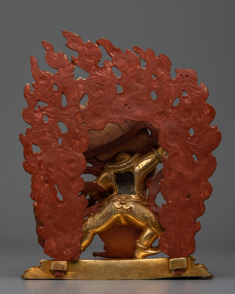 Gold Gilded Vajrapani Sculpture | Embodiment of Strength and Protection