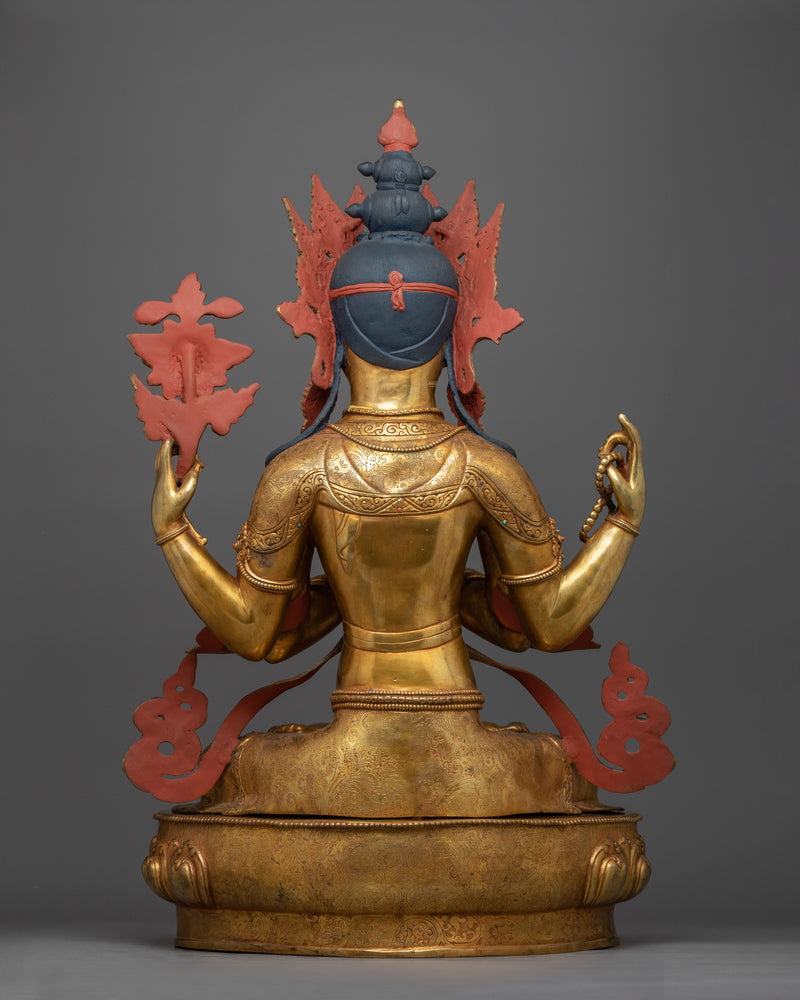 Serene Chenrezig Handcrafted Statue | Compassion in Every Detail