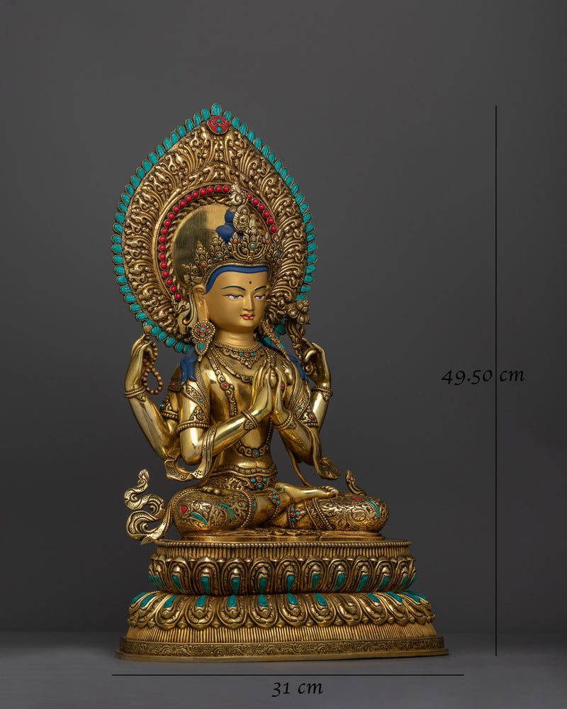 Chenrezig Handcrafted Graceful Statue | A Vision of Spiritual Elegance