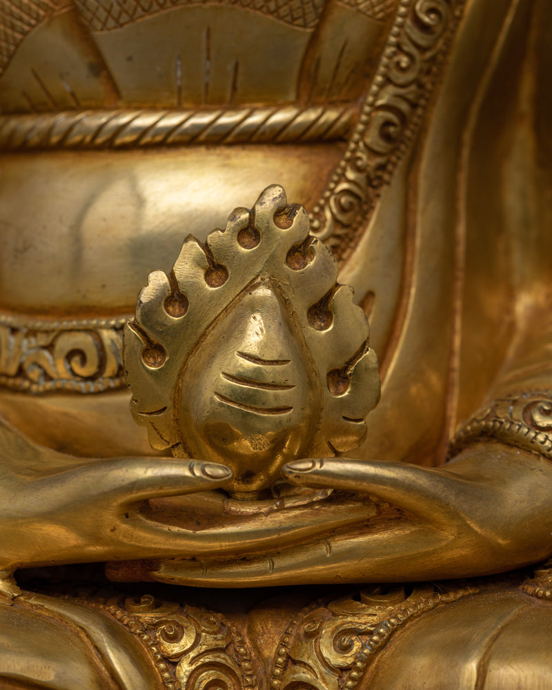 Gampopa, a Kagyu Master Gold Gilded Statue | Beautiful Handcrafted Art