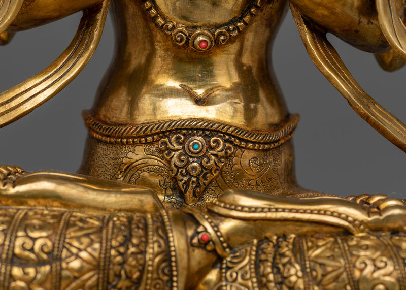 Chenrezig 48cm Gold Gilded Statue | Handcrafted Symbol of Compassion