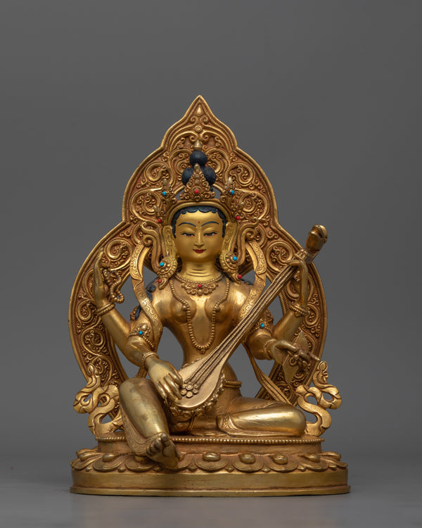 shri-saraswoti-gold-gilded