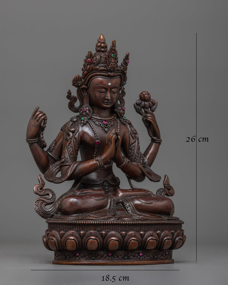 Chenrezig 26cm Handcrafted Statue | Beacon of Compassion