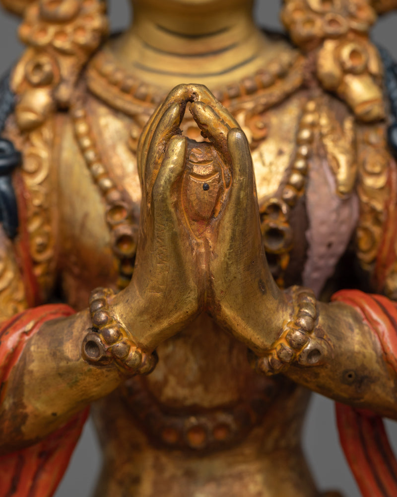 Chenrezig Handcrafted Small Statue | Embodiment of Compassion