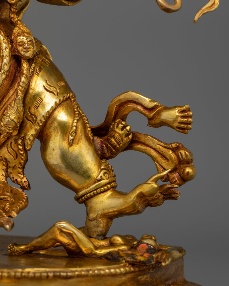 Handmade Hayagriva Gold Gilded Statue | Embodiment of Wrathful Compassion