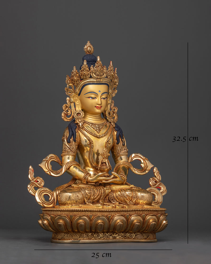 Amitayus Handmade Gold Gilded Statue | Buddha of Infinite Life