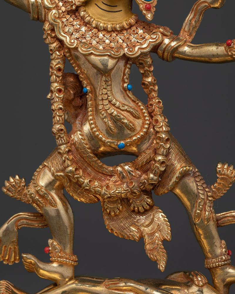 Ekajati Handmade Gold Gilded Statue | Protector of the Secret Mantras