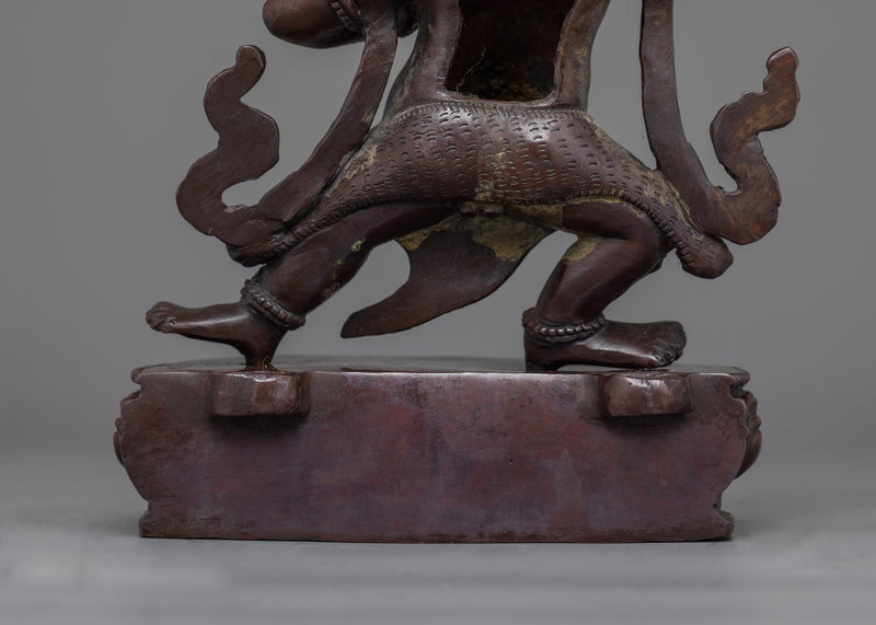 Vajrapani Hand-Carved Oxidized Statue | Embodiment of Power and Protection