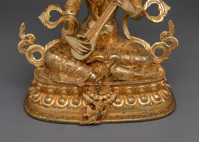 Saraswati a Female Hindu Deity Statue | Embodiment of Knowledge and Arts