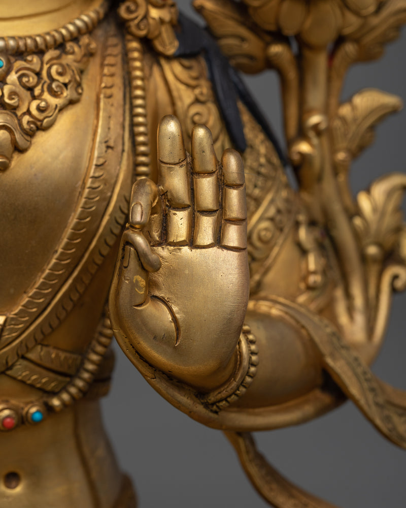 Handcrafted Buddhist Deity Manjushri Statue | Embodiment of Wisdom and Enlightenment