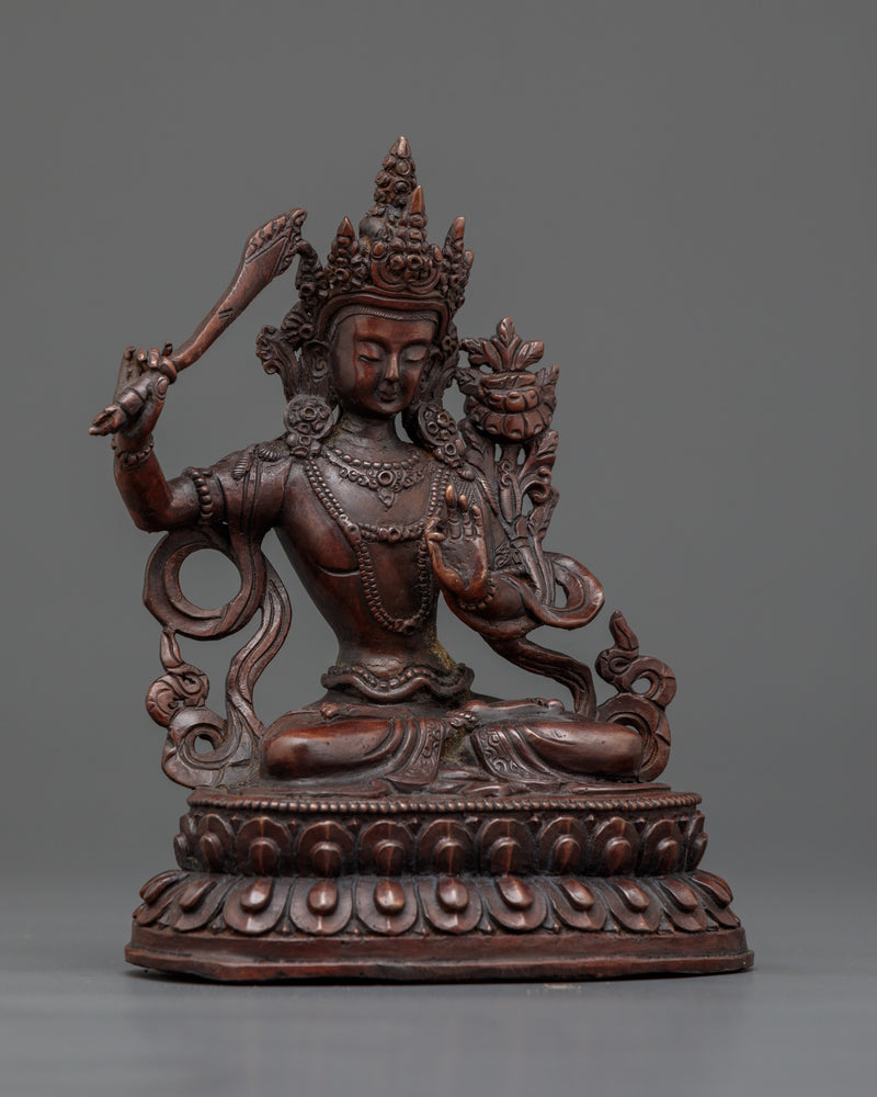 Manjushri Small Handmade Statue | Embodiment of Wisdom and Enlightenment