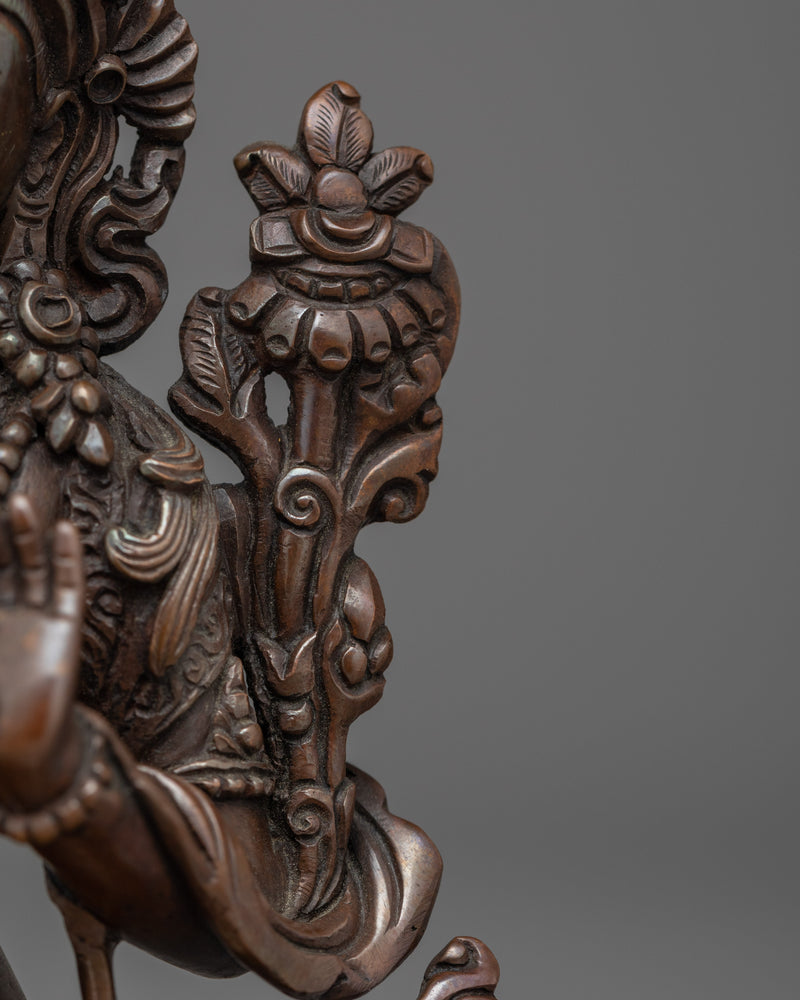 Manjushri Oxidized Handmade Small Statue | Embodiment of Wisdom and Enlightenment