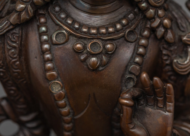 Manjushri Oxidized Handmade Small Statue | Embodiment of Wisdom and Enlightenment