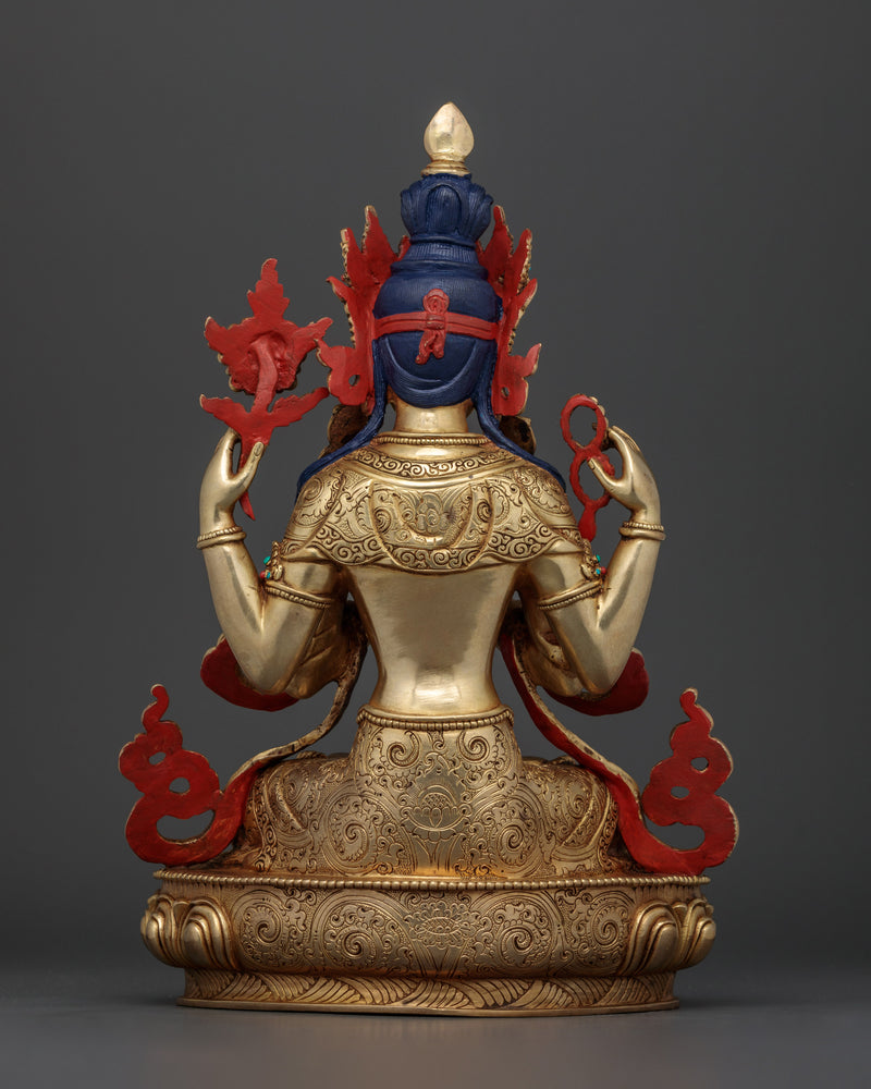 Chenrezig Beautiful Copper Statue | Compassionate Bodhisattva