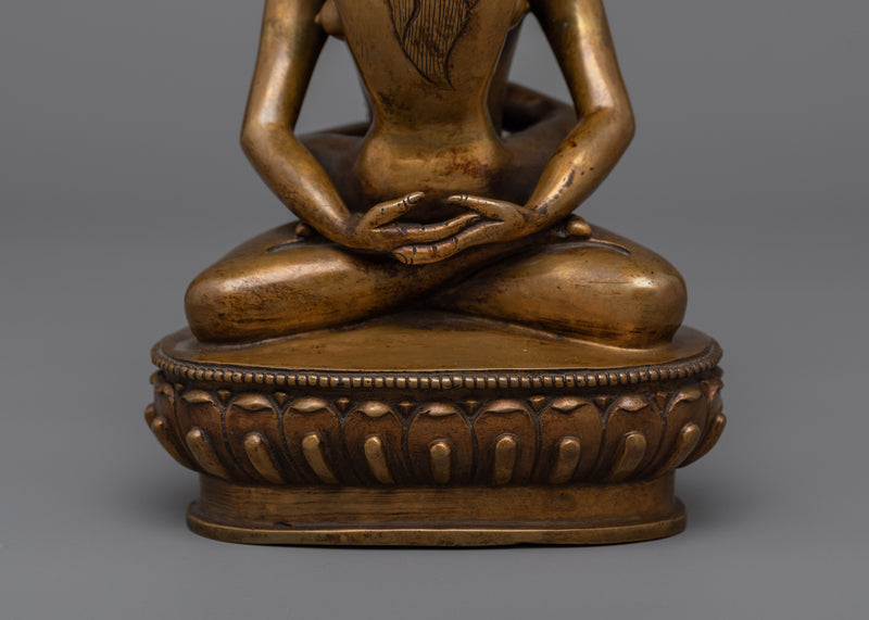 Samantabhadra and Consort Together Statue - A Sacred Union in Antique Finish