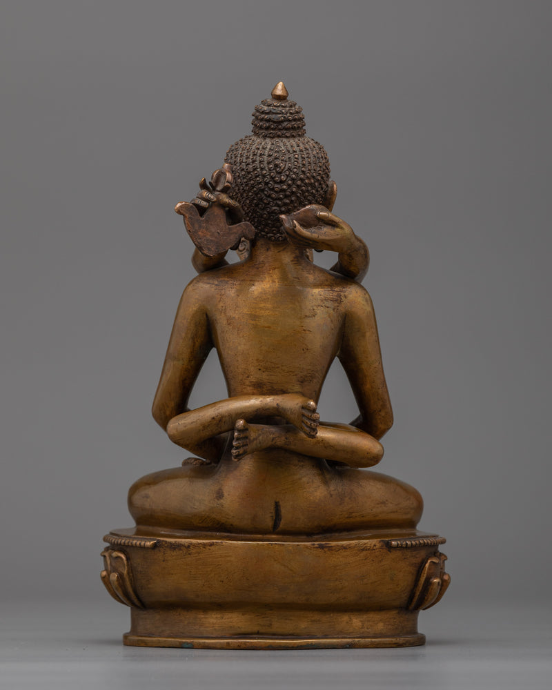 Samantabhadra and Consort Together Statue - A Sacred Union in Antique Finish