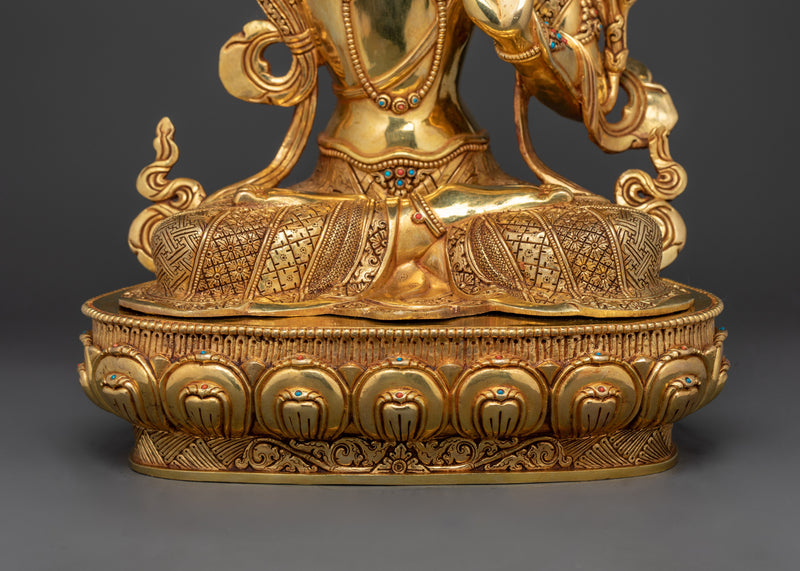 Triple Layer 24K Gold Gilded Manjushri | The Bodhisattva of Wisdom