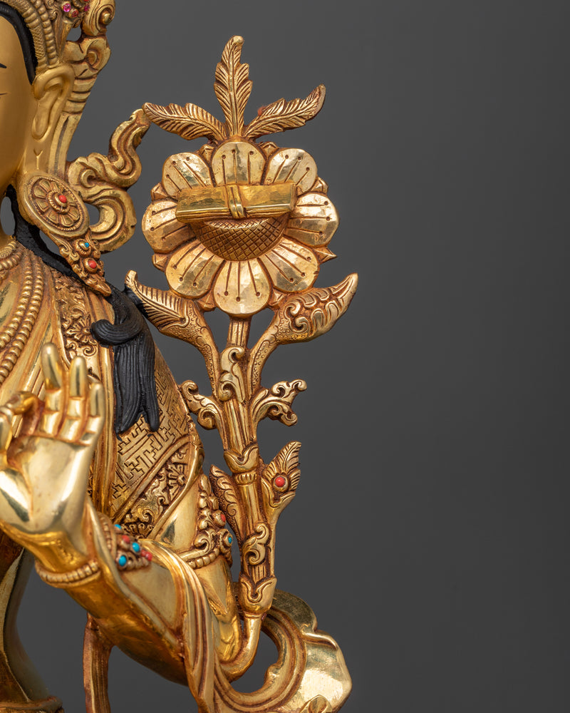 Triple Layer 24K Gold Gilded Manjushri | The Bodhisattva of Wisdom