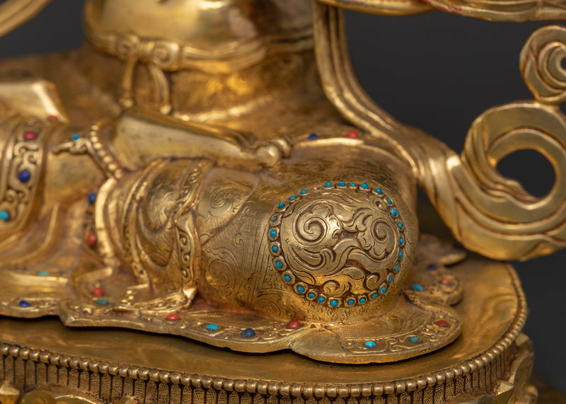 Majestic Manjushri Copper Statue | The Embodiment of Wisdom for Your Sacred Space