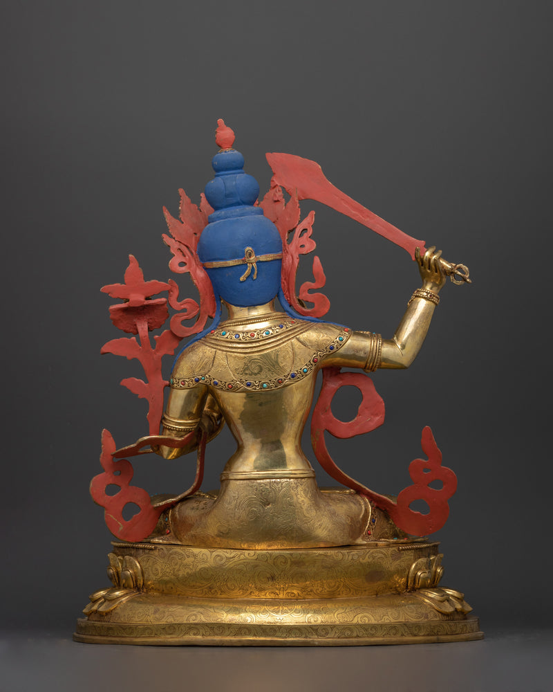 Majestic Manjushri Copper Statue | The Embodiment of Wisdom for Your Sacred Space