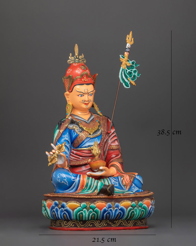 Handmade Guru Rinpoche Colored Statue | Guide to Spiritual Awakening