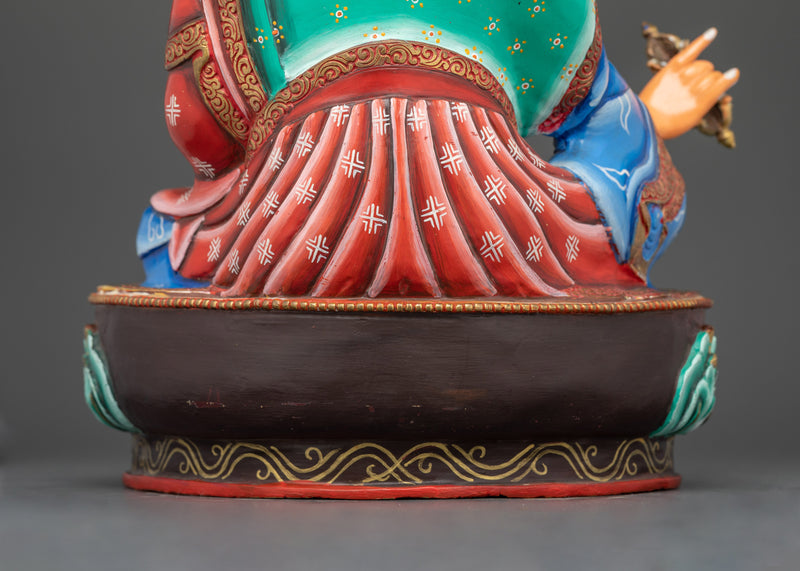 Handmade Guru Rinpoche Colored Statue | Guide to Spiritual Awakening