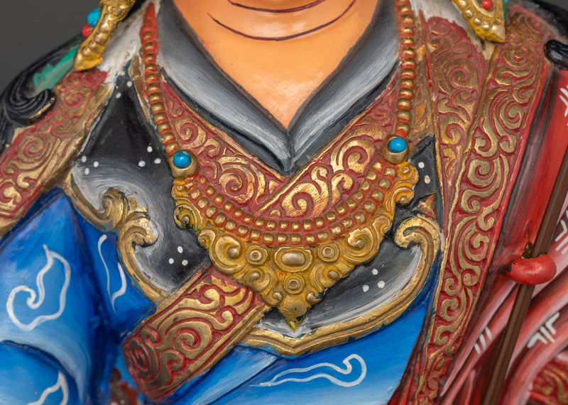 Handmade Guru Rinpoche Colored Statue | Guide to Spiritual Awakening