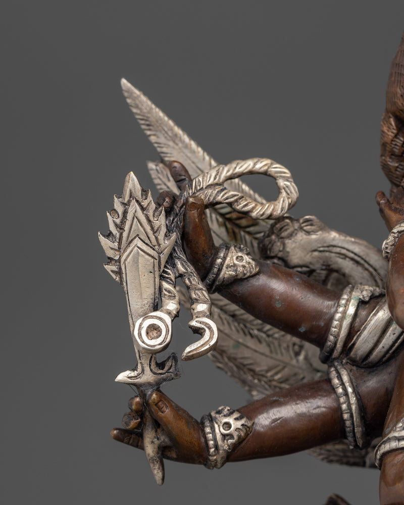 Hayagriva Silver Plated Oxidized Statue | Protector of Wisdom