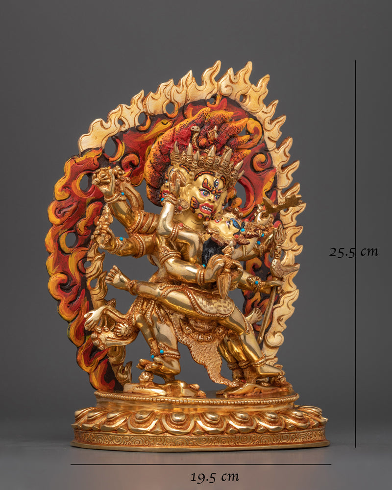 Vajrakilaya with Consort Copper Statue