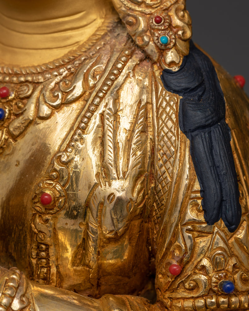 Buddha Chenrezig Statue | 24K Gold Gilded Copper Art