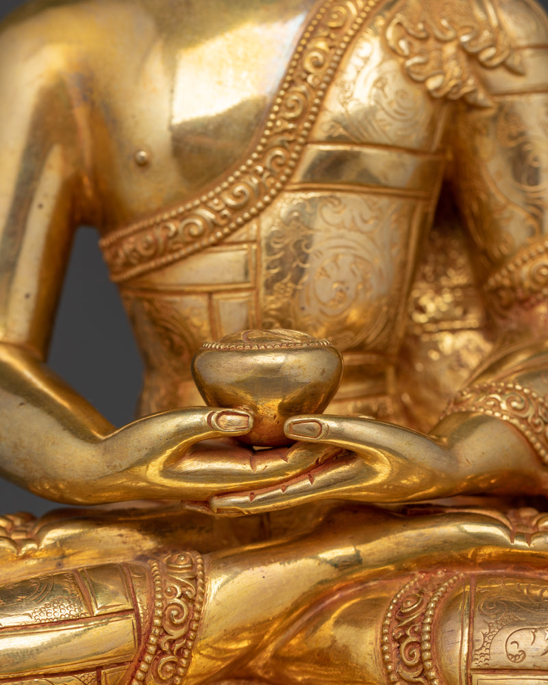 Sacred Three Buddha Set | Handcrafted 24K Gold Gilded Copper Sculptures