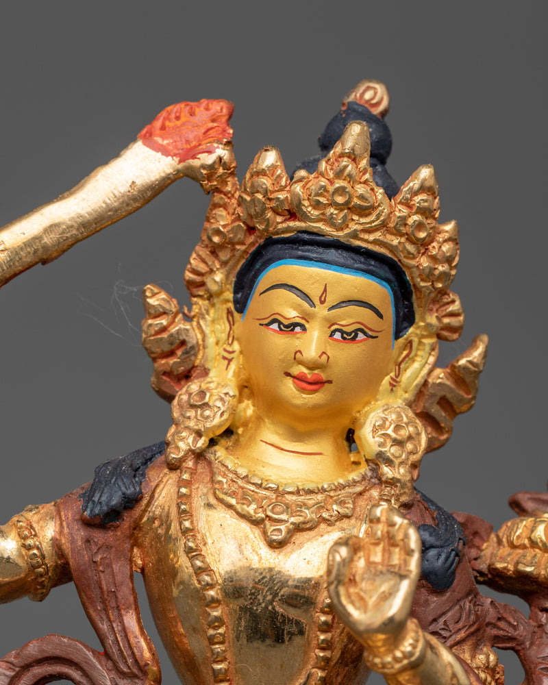 Sacred Manjushri Statue | 24K Gold Gilded Buddhist Art