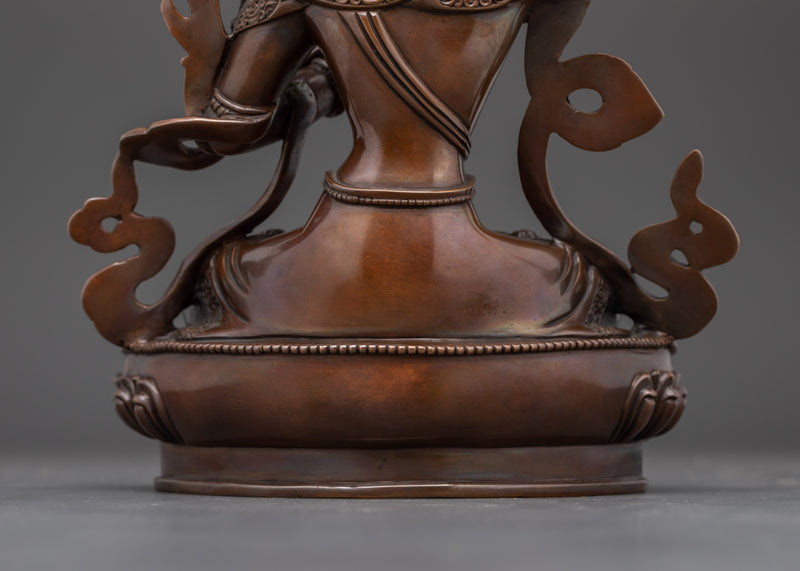 Sacred Manjushri Figurine | Oxidized Copper Buddhist Statue